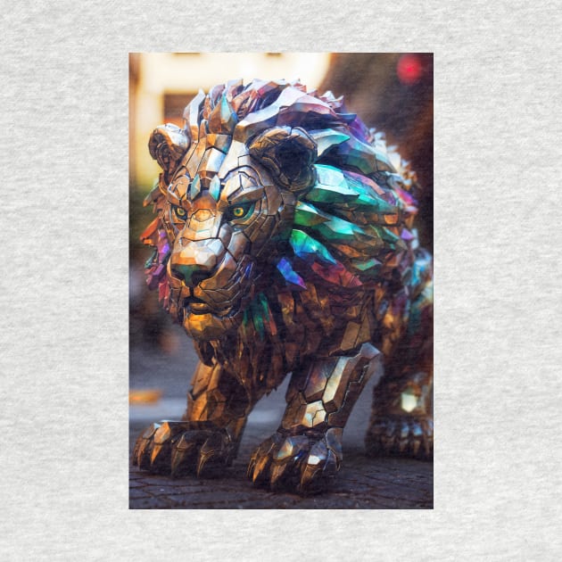 Iridescent Robot Lion by berubettoart